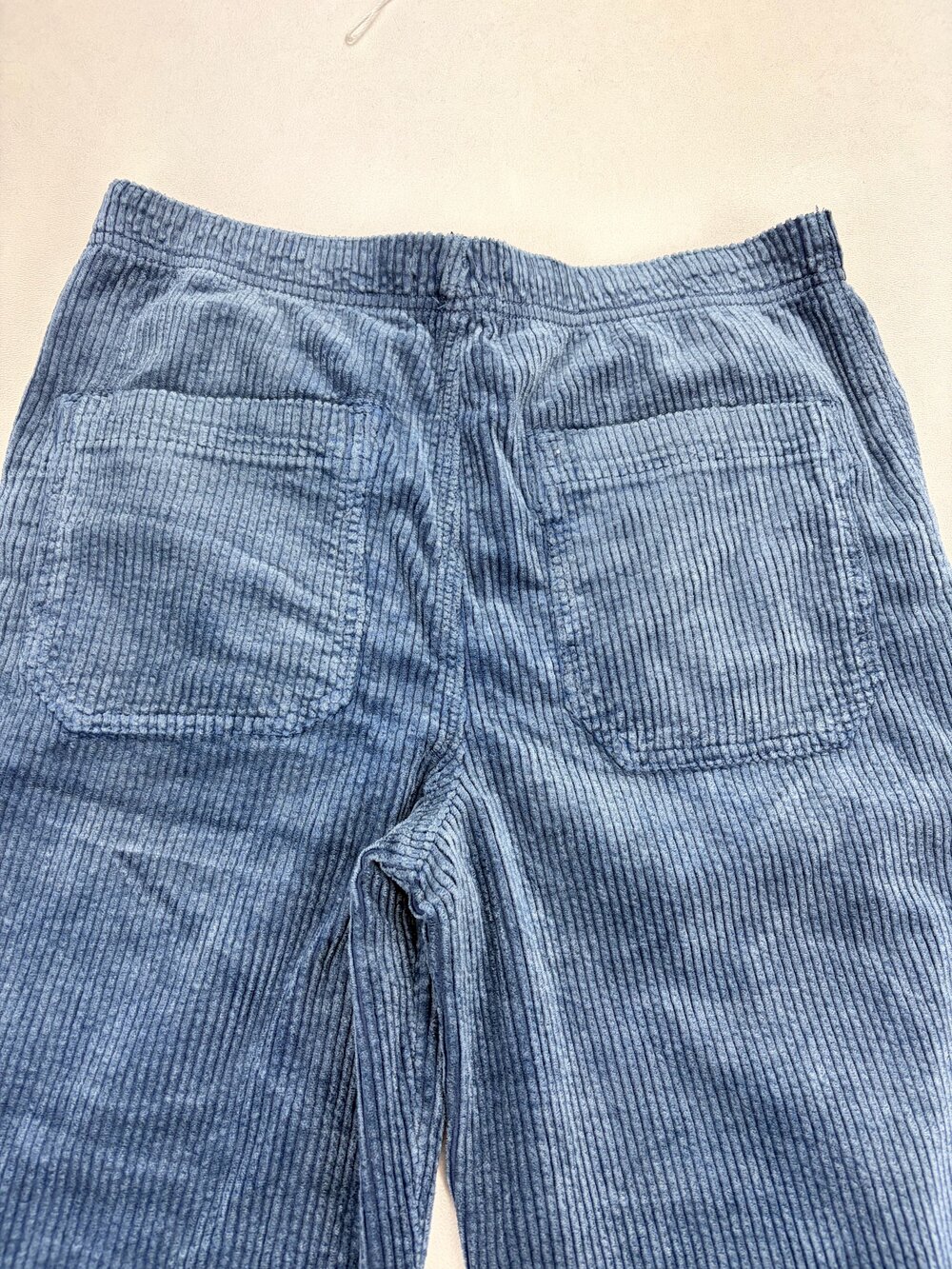 Pilcro Wide Leg Corduroy Flare Pants Blue Size M Elastic Waist OB2339307 - Picture 8 of 13